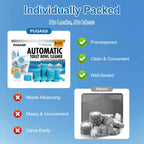 PUGAIQI Toilet Bowl Cleaner Tablets Blue Toilet Tank Cleaners, Septic-Safe Hard Water Stain Remove, Effervescent Stain & Odor Remover Bathroom， Automatic Toilet Cleaning & Deodorizer 50 TabsTTDS
