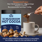 Suiyilary 10 Mushroom Hot Cocoa, 3mg Melatonin Sleep Supplement, Sugar Free Keto Cocoa Powder, Nighttime Drink, 1000mg Glycine, 200mg L-Theanine, Help Fall Asleep and Stay Asleep, 15 Servings