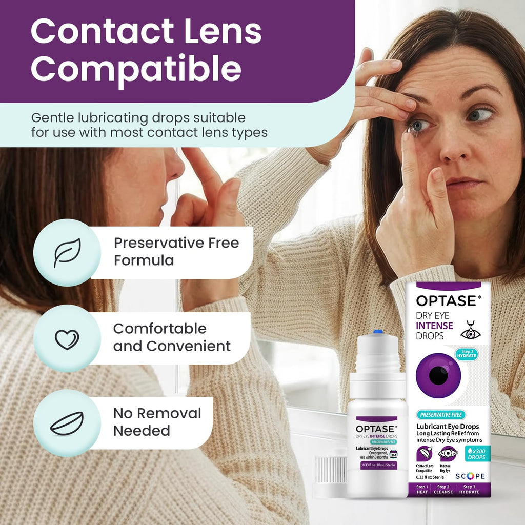 OPTASE Dry Eye Intense Drops - Preservative Free Eye Drops - Multidose Bottle - Step 3 Hydrate - .33 fl oz, 300 Doses