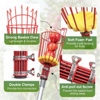 ARTIPOLY 20FT Reach Telescoping Fruit Picker, 4-12FT Adjustable Aluminum Pole with Basket, Lightweight Heavy Duty Tool for Harvesting Apples Mangoes Avocados Pears Lemons