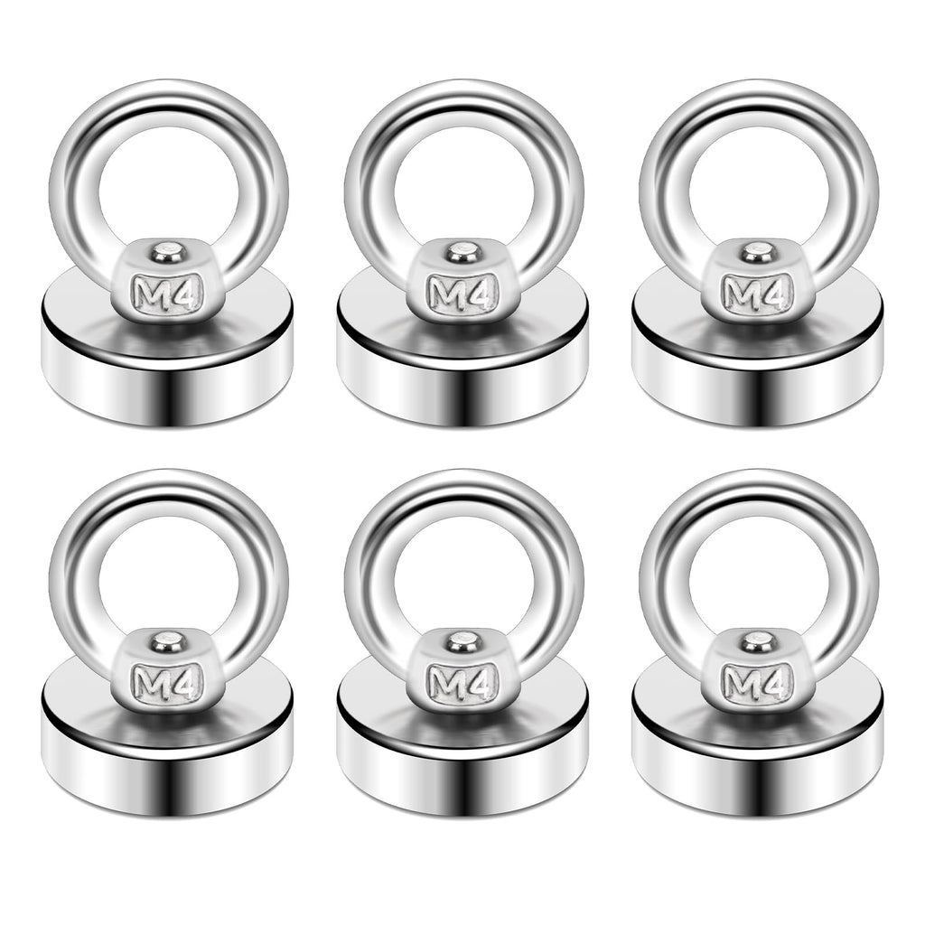 DIYMAG Magnetic Hooks with Countersunk Hole Eyebolt 40LBS 6 Pack