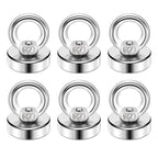 DIYMAG Magnetic Hooks with Countersunk Hole Eyebolt 40LBS 6 Pack