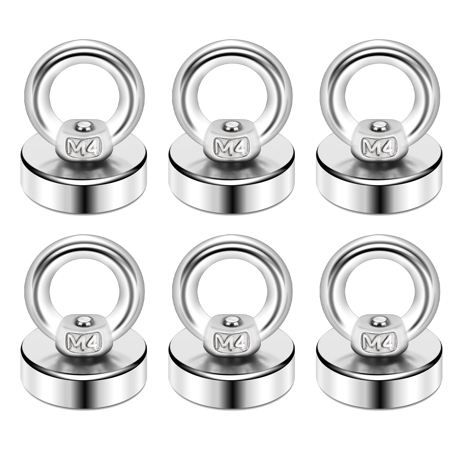 DIYMAG Magnetic Hooks with Countersunk Hole Eyebolt 40LBS 6 Pack