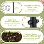 HIHADUUM 2 Pack 70.8" H x 19.7" W Arched Metal Garden Trellis for Climbing Plants Outdoor - Tall Rust-Resistant Decorative Climbing Rose Trellis Perfect for Roses, Vines, Vegetables, Flowers, Black