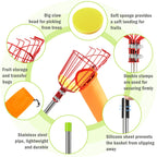 UQM 12.8FT Fruit Picker Pole Adjustable with Basket Harvest Bag