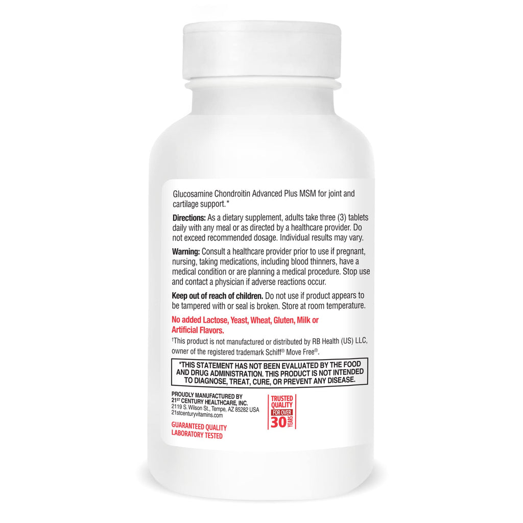 21st Century Healthcare Glucosamine Chondroitin Advanced 120 Tabs (27291)