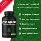 NutraChamps Pycnogenol French Maritime Pine Bark Extract, Premium Circulation Complex, Blood Flow, Nitric Oxide Production, Superior Absorption, Results with Black Pepper Extract, 60 Capsules