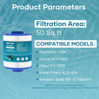 KEEPURE PAS50SV-F2M Hot Tub Filter Replacement for Artesian Spas,06-0005-12,6CH-502,06-0006-12,Filbur FC-0311,XLS-604,AR50,AK-9016,M60506 Spa Filter,50 Sq.ft,2Pack