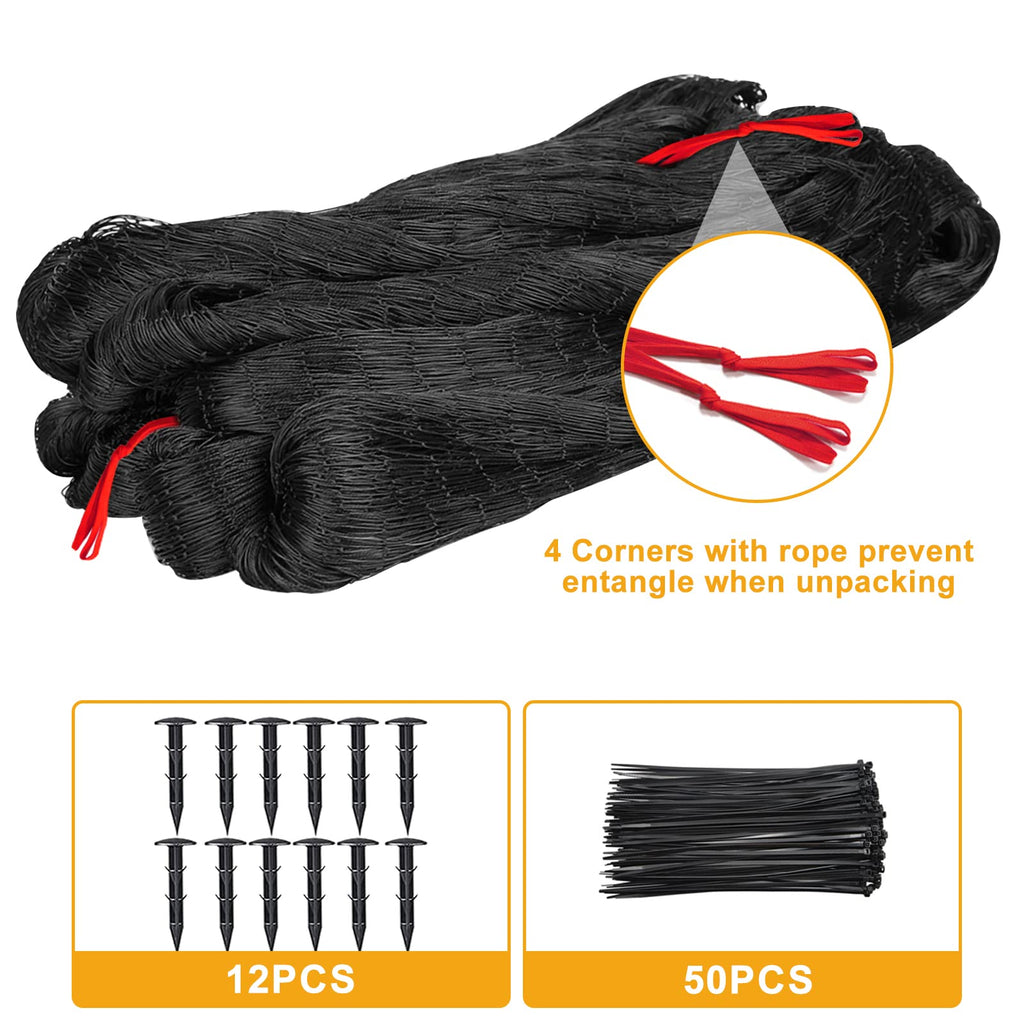 BSTPCOO 2.4" Mesh Bird Netting for Chicken Coop 50'x50', Poultry Netting