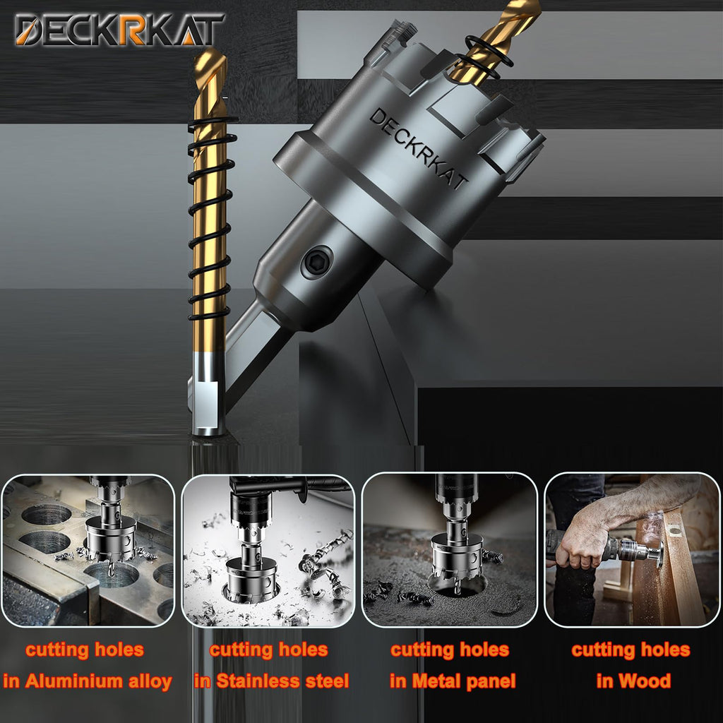 4-3/4" TCT Hole Saws for Hard Metal, Heavy Duty 120mm Tungsten Carbide Tipped Hole Cutters Set with Spring-Loaded Pilot Drill Bits for Stainless Steel, Metal, Iron, and Plastic.