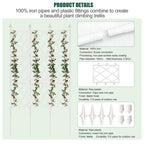 WellSign 63 Inch Metal Pipe Garden Trellis for Climbing Plants Outdoor