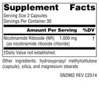 Source Naturals NR, Nicotinamide Riboside, Vegan Dietary Supplement for Mitochondria, Healthy Aging, Cells & Energy*, Premier Fuel for NAD+ Levels, 1,000 mg per Serving - 60 Vegan Capsules