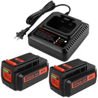 2Pack 40V 3.6Ah Replacement Battery and Charger for Black and Decker 40V Battery Lithium LBX2040 LBXR36 LBXR2036 LST540 LCS1240 LBX1540 Compatible with Black Decker 40V String Trimmer Tool(3Pack)