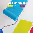 Mister Rui 4 Inch Foam Paint Roller Kit, 8 Pack - Mini Roller Set with 4” Small Roller Covers, Frame, Tray & Liner for Smooth Painting on Walls, Trim, Furniture, Home DIY Projects