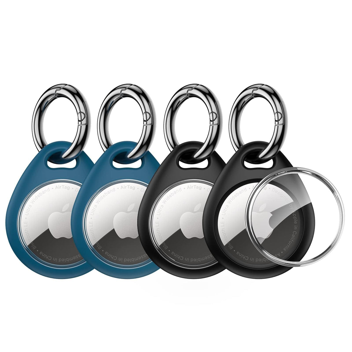 UNBREAKcable AirTag Holder for Apple - 4 Pack Air Tag Case with Keychain