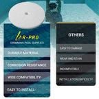 AR-PRO (2-Pack Swimming Pool Skimmer Cover - 9" Universal Round Pool Skimmer Lid Cover - Exact Replacement for 9 1/8" Skimmer Valve Lids and Spa Lids (White)