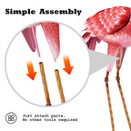 Kircust Flamingo Garden Statues and Sculptures, Metal Birds Yard Art Outdoor Statue, Large Pink Flamingo Lawn Ornaments for Home, Patio, Backyard Decor (2-Pack)