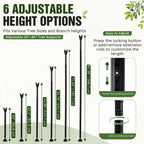 Carbon Steel Tree Support Pole with Crutch, Adjustable 20"-81" Tree Support for Leaning Trees, Prevents Fruit Trees Branch Breakage, Holds Up to 150 lbs, 360° Self Adjusting Base for Branch-Support