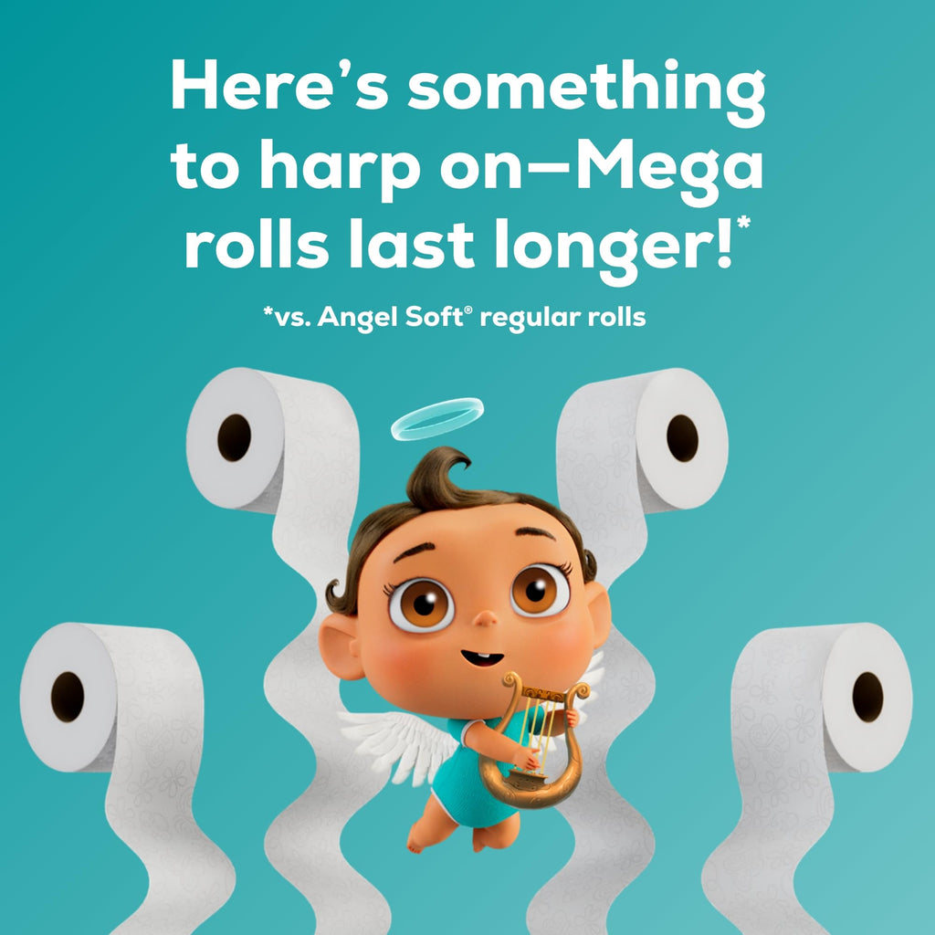 Angel Soft Toilet Paper with Fresh Linen Scented Tube, 48 Mega Rolls = 192 Regular Rolls, Soft and Strong Toilet Tissue