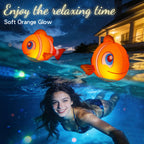 Cootway Floating Pool Lights Solar Powered, 16'' Inflatable Waterproof Clownfish Solar Pool Lights that Float, Auto On/Off LED Floating Lights for Pool Garden Backyard Outdoor Decoration - (2 Piece)