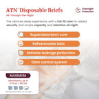 Tranquility Premium ATN Disposable Briefs with Tabs, Overnight Protection Superabsorbent Core for Leak-Free and Full-Fit Comfort, Large 96ct Case