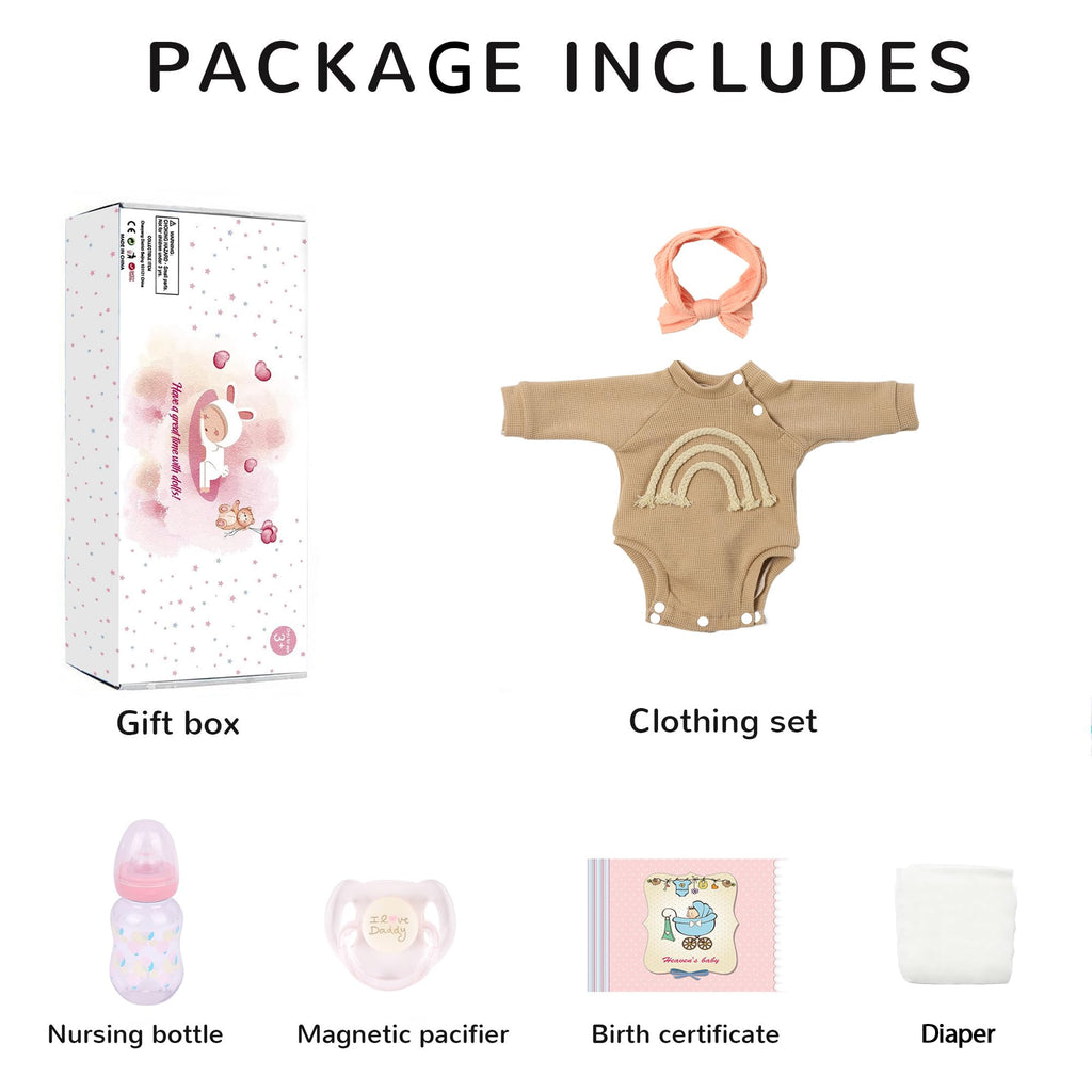 CHAREX Realistic Newborn Baby Dolls - 20 Inch Sleeping Soft Reborn Doll, Handcrafted Weighted Newborn Doll, Toys for Ages 3 and Up