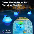 Solar Pool Chlorine Floater, Chlorines Floater with Light, Glow in Dark Chlorines Tablet Floater, Blue, 9 Inch