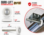 DURA-LIFT Ultra-Life MAX 2" Sealed 6200ZZ Bearing Nylon Garage Door Roller, 4" Stem, Pack of 10
