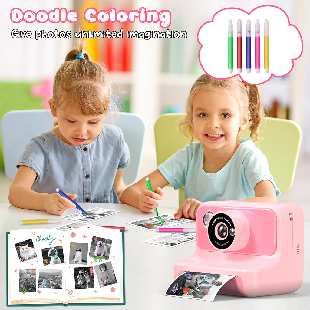 Kids Camera Instant Print, Kids Camera 1080P HD Video Digital Camera