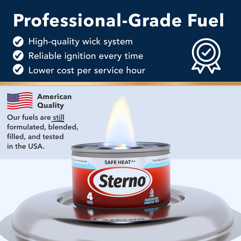 Sterno Safe Heat PowerPad Chafing Fuel, 4-Hour Burn, 12 Pack