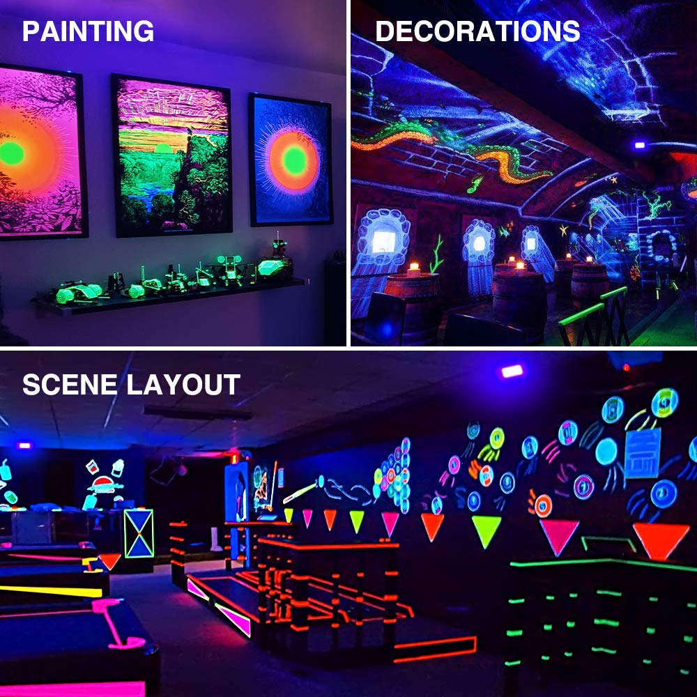 Onforu 60W LED Black Light, Blacklight for Glow Party with Plug, 2 Pack