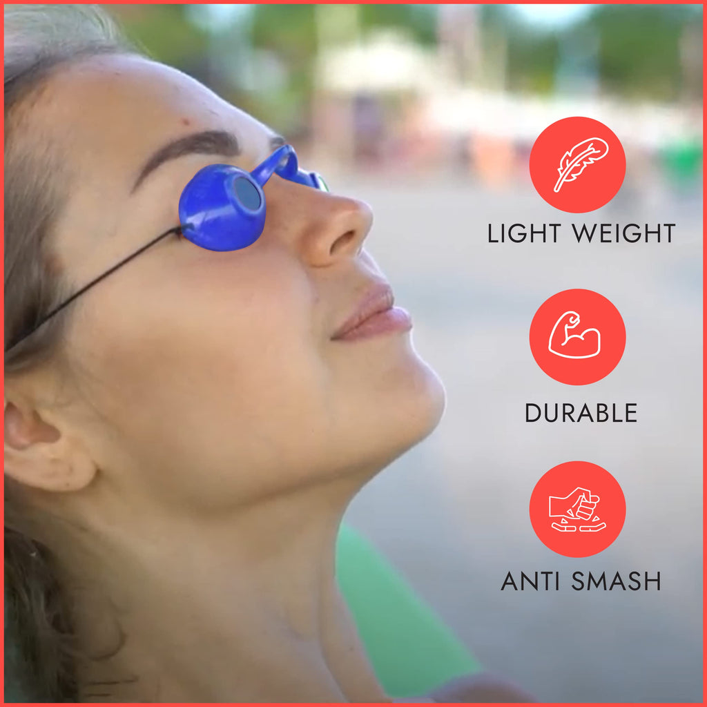 Super Sunnies UV Eye Protection FDA Compliant Eyeshields, Tanning Bed Goggles, Red Light Theraphy Glasses with Strap - 12 Pack Random