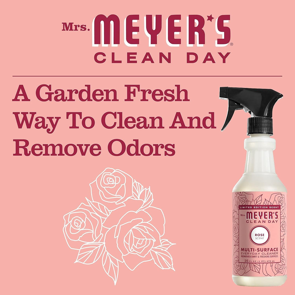 Mrs. MEYER'S CLEAN DAY All-Purpose Cleaner Spray, Limited Edition Rose, 16 fl. oz - Pack of 6