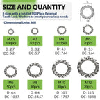 Vifmy Star Washers External Tooth Lock Washers Assortment (M2.5-M12) 500Pcs