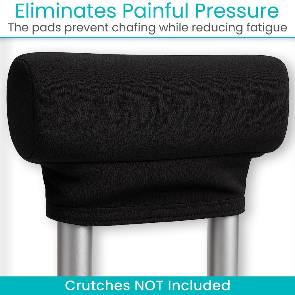 Vive Premium Crutch Pads & Hand Grips - Comfortable, Breathable, Machine Washable Padding - Moisture Wicking & Odor Reducing Pillow Accessory Covers for Adult & Youth Walking Crutches