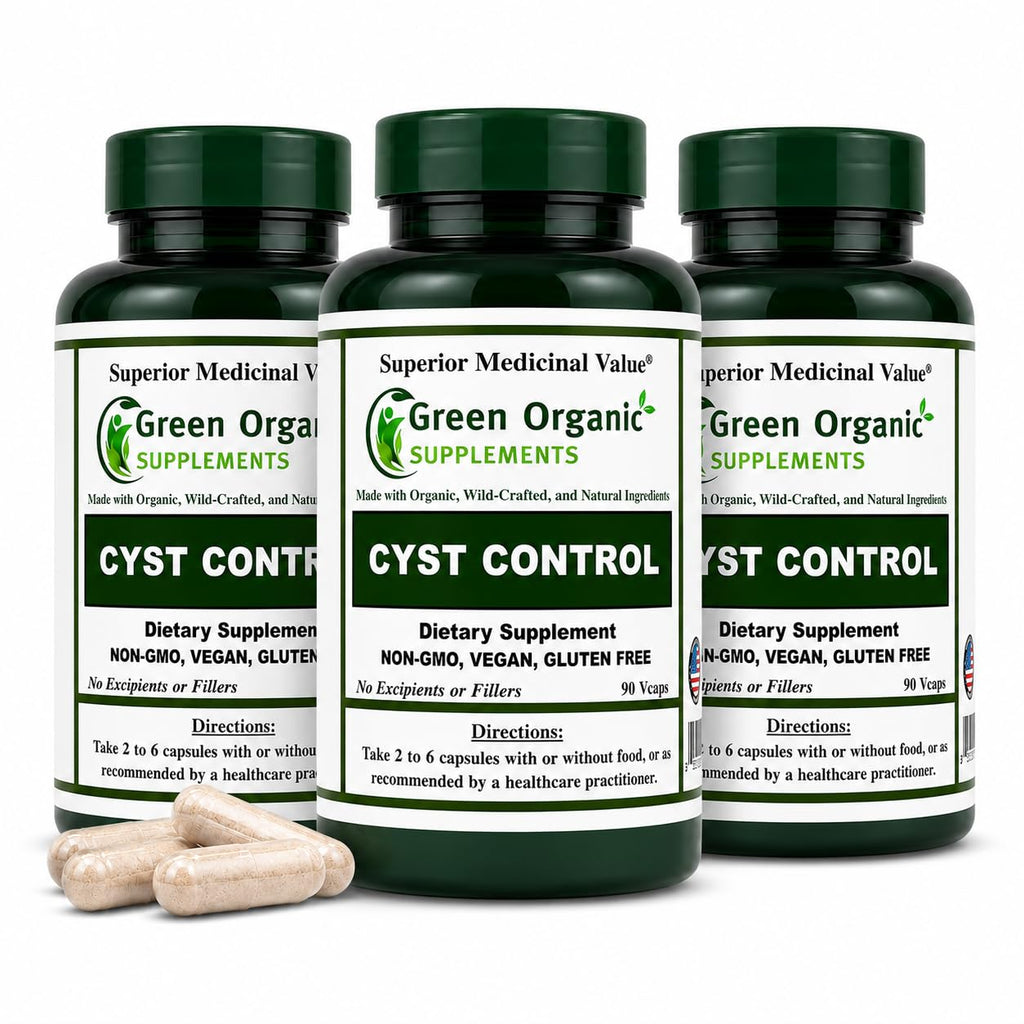 Green Organic Supplements Cyst, Breast Cyst, 90 VCaps, High Absorbable, Non-GMO, Gluten-Free (Pack of 3)
