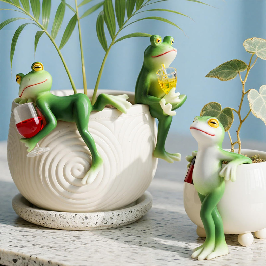 DearKeeps Garden Frog Statues, Funny Frog Figurines, Outdoor Garden Decor