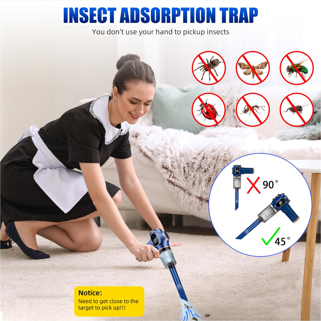 2025 Bug Vacuum Catcher,Spider Killer Insect Catcher,Cordless Handheld Vacuum Cleaner for Car USB Rechargeable for Stink Bug,Moth,Spider Strong Suction 1pcs