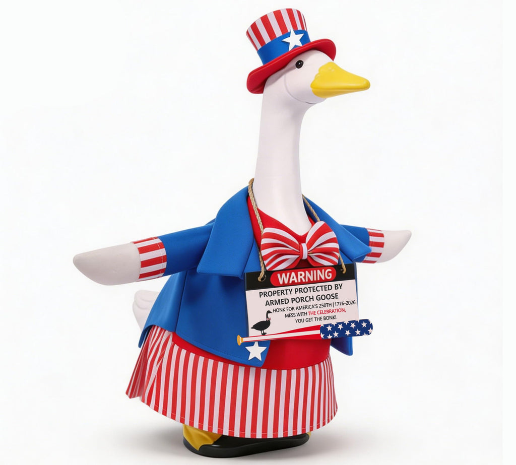 EIHFHIE 250th Independence Day Porch Goose Outfit for 23 Inch Goose Statue