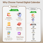 15.6" Digital Calendar Wall Touch Screen, Chore Chart, Photo Frame, Bases