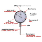 Qnkaa Dial Indicator with Magnetic Base Holder Fine Adjustable Long Arm 0-1" Magnetic Dial Indicator Professional Dial Gauge 0.001"