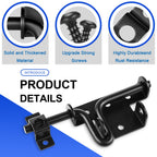 HTHOOOOOME Slide Bolt Gate Latch with Padlock Hole, Heavy Duty Fence Slide Latches Outdoor Doors for Wooden Fence, Shed Door, Vinyl Door-2pack