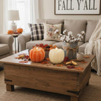 ARIKJ Fall Decorations for Home, Large Flameless Pumpkin Candle, Orange