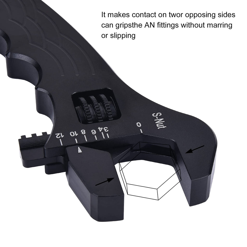 EVIL ENERGY AN Fitting Hose Wrench Adjustable 3AN-12AN Aluminum Black