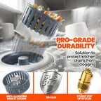 Nipoko 2 Pack Sink Drain Strainer - Sink Stopper, 3 in 1 Stainless Steel Kitchen Drain Plug with Deep Anti-Clog Basket and Odor-Blocking Seal, Pop-Up Design Fits Standard 3-1/2 Inch Sink