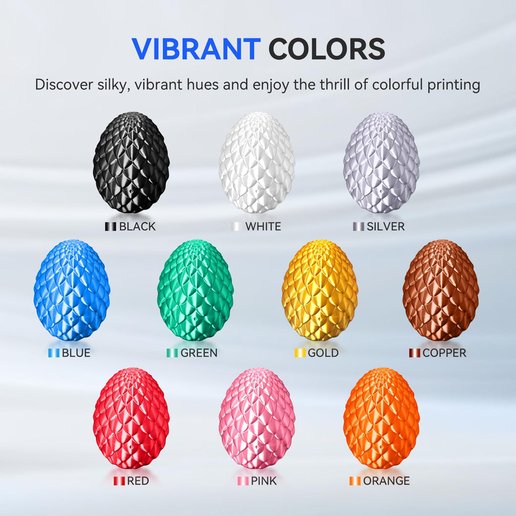 JAYO Silk PLA Filament 1.75mm Orange 1.1kg, Metal-Like Shiny PLA, Smooth Silky Finish, Easy to Print, Accuracy +/- 0.02mm, Fits for Most FDM 3D Printers