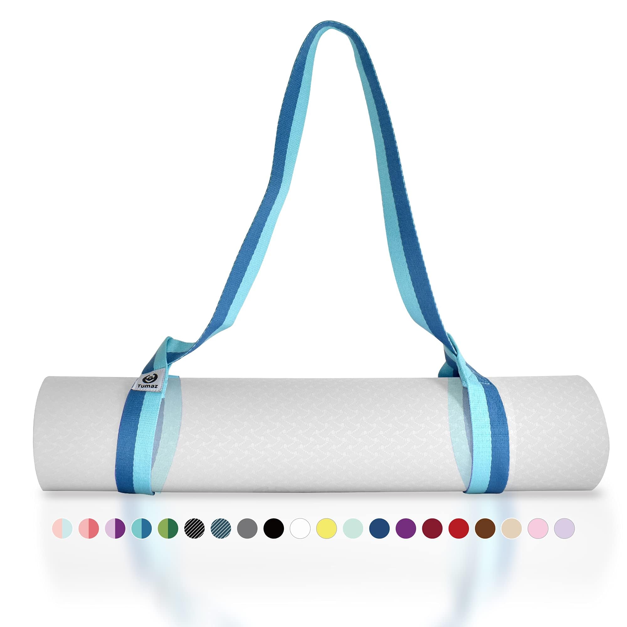 Tumaz Yoga Mat Strap [MAT NOT Included] (2 Sizes) with Extra Thick & Comfy Delicate Texture, Adjustable Yoga Mat Carrier