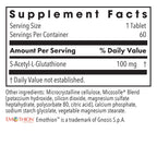Allergy Research Group ARG Acetyl-Glutathione 100 mg - Stabilized Bioavailable Glutathione - Antioxidant & Immune System Support - Well-Absorbed Formula - 60 Servings - 60 Tablets
