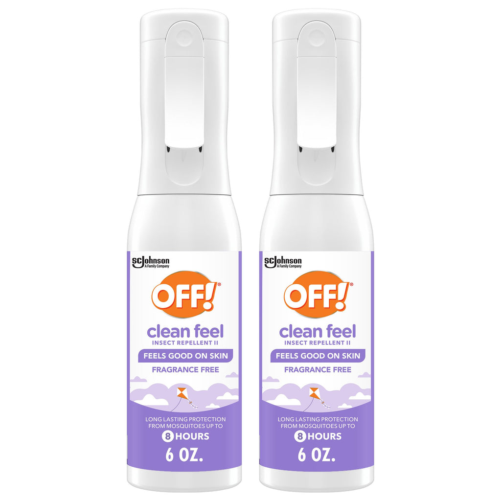 Off! Clean Feel Insect Repellent Misting Spray, Fragrance-Free Picaridin Bug Spray for Lasting DEET-Free Protection from Mosquitoes and Ticks, 6 oz, (Pack of 2)