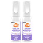 Off! Clean Feel Insect Repellent Misting Spray, Fragrance-Free Picaridin Bug Spray for Lasting DEET-Free Protection from Mosquitoes and Ticks, 6 oz, (Pack of 2)